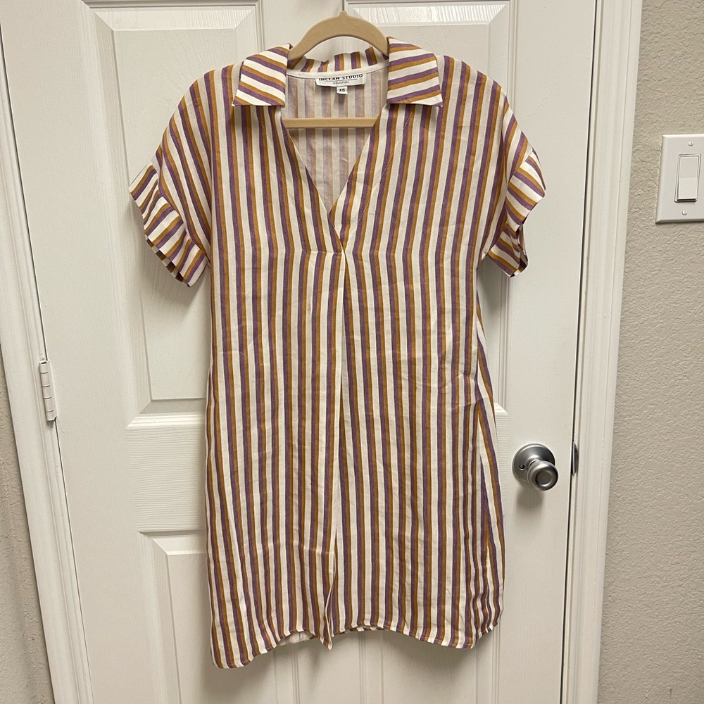 Inclan Studios Striped Popover Dress
